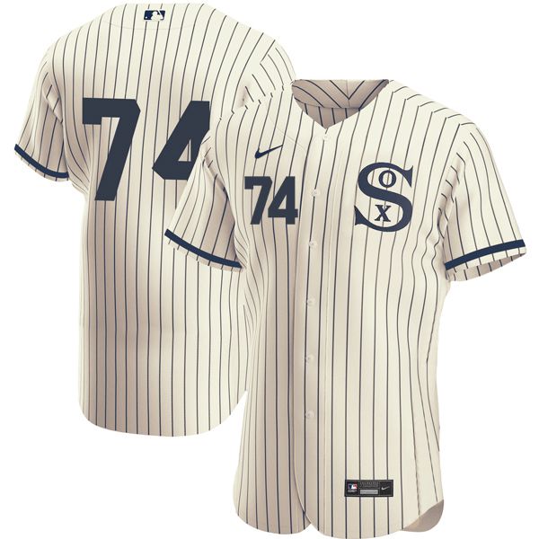 Men Chicago White Sox 74 No Name Cream stripe Dream version Elite Nike 2021 MLB Jerseys